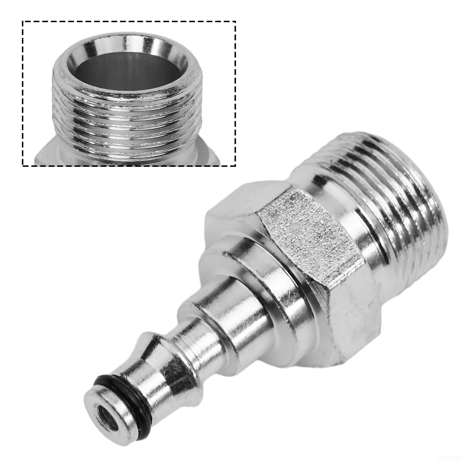 Adattatore per tubo idropulitrice a sgancio rapido per Lavor M14 M22 - connettore acqua in lega di ricambio - argento 14 x 12 x 9 mm/22 x 12 x 9 mm (per naso M14/piatto - M22) (adattatore M22)
