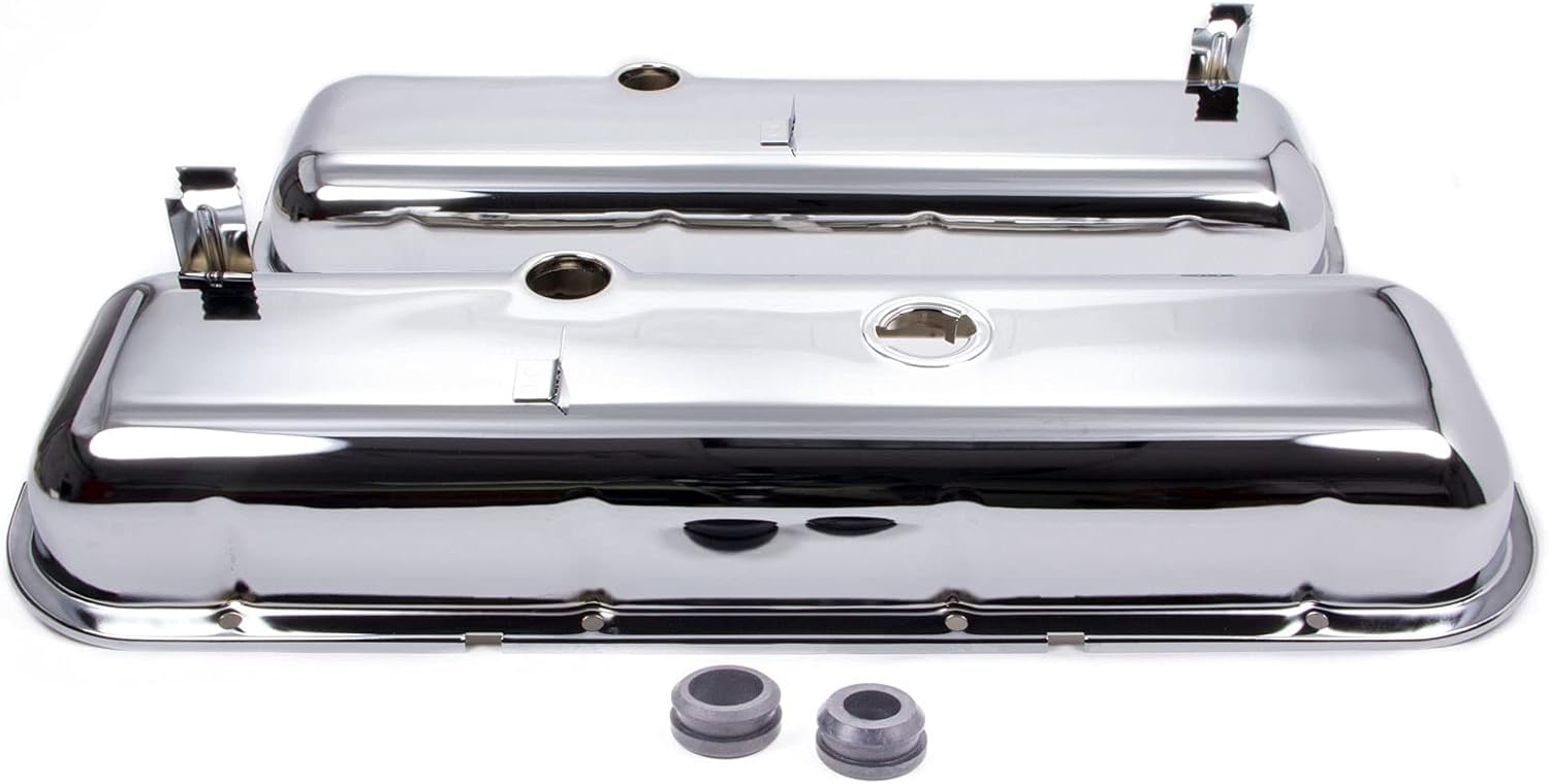 Racing Power Company R9503 Short Chrome OEM Style Valve Cover for Big Block Chevy
