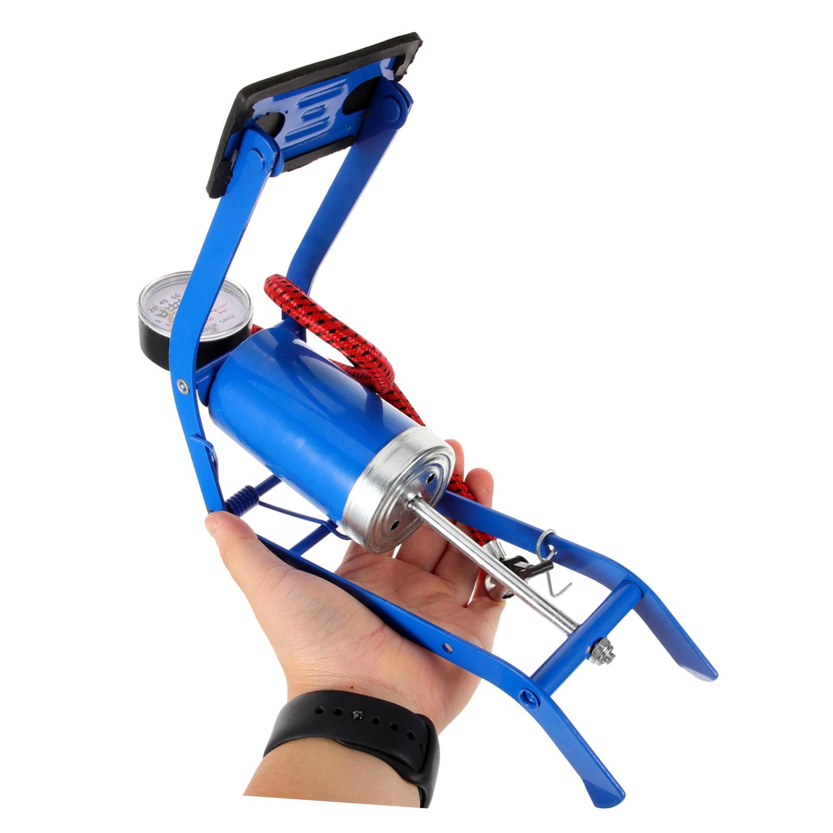 Toddmomy Pompa ad aria da passo Bicicletta piede pompe ciclo per biciclette pompa per ciclo gonfiatore pompe da pavimento pompa a pavimento attivata ferro da stiro Blue