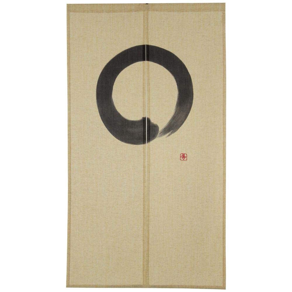 くろちく【新品】高級麻暖簾♪円相戌♪150センチ 27000円 お値下げ済！京都くろちく【新品】高級麻型染暖簾♪金魚玉につり