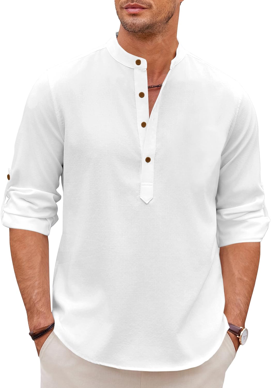 zombom Men's Kurta || Chinese Collar Long Sleeves || Straight Hip Length Kurtas || Short Kurta for Men || for Festival || Function || Occasion Wear Fancy Kurta for || Best Gifts for Men-picture-15