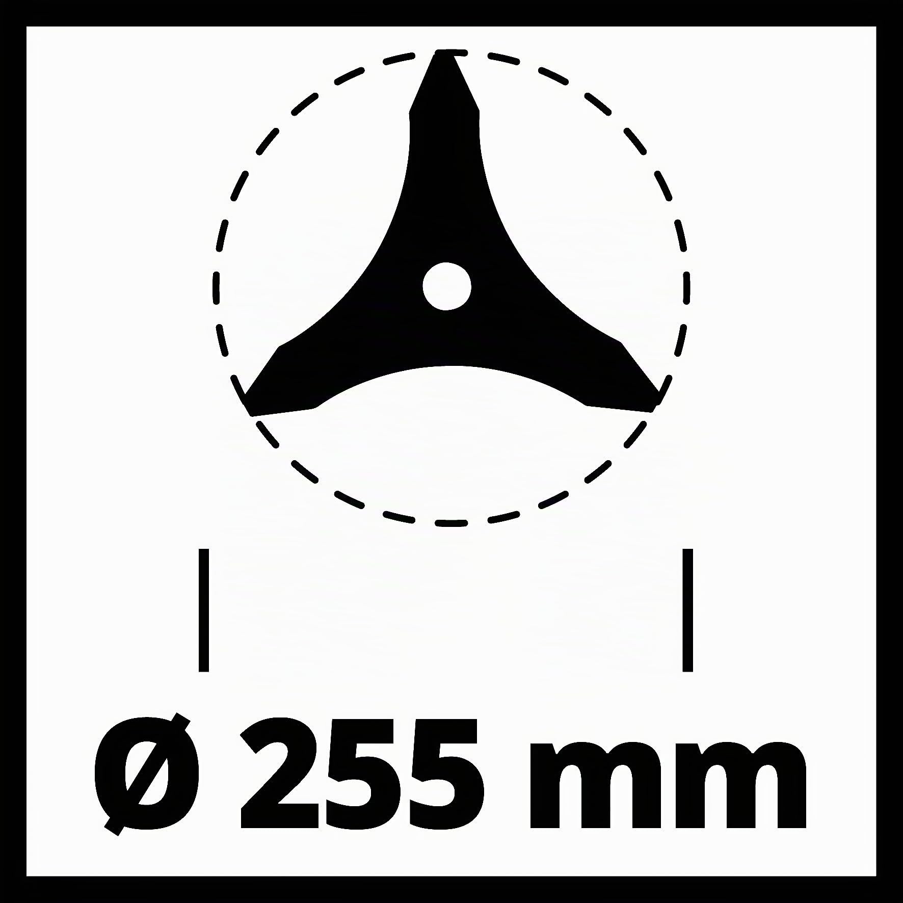Original Einhell Lame pour broussailles 255 (accessoire pour débroussailleuses, compatible avec toutes les débroussailleuses Einhell d'un trou de ∅ 25,4 mm, largeur de coupe de 255 mm, lame à 3 dents)
