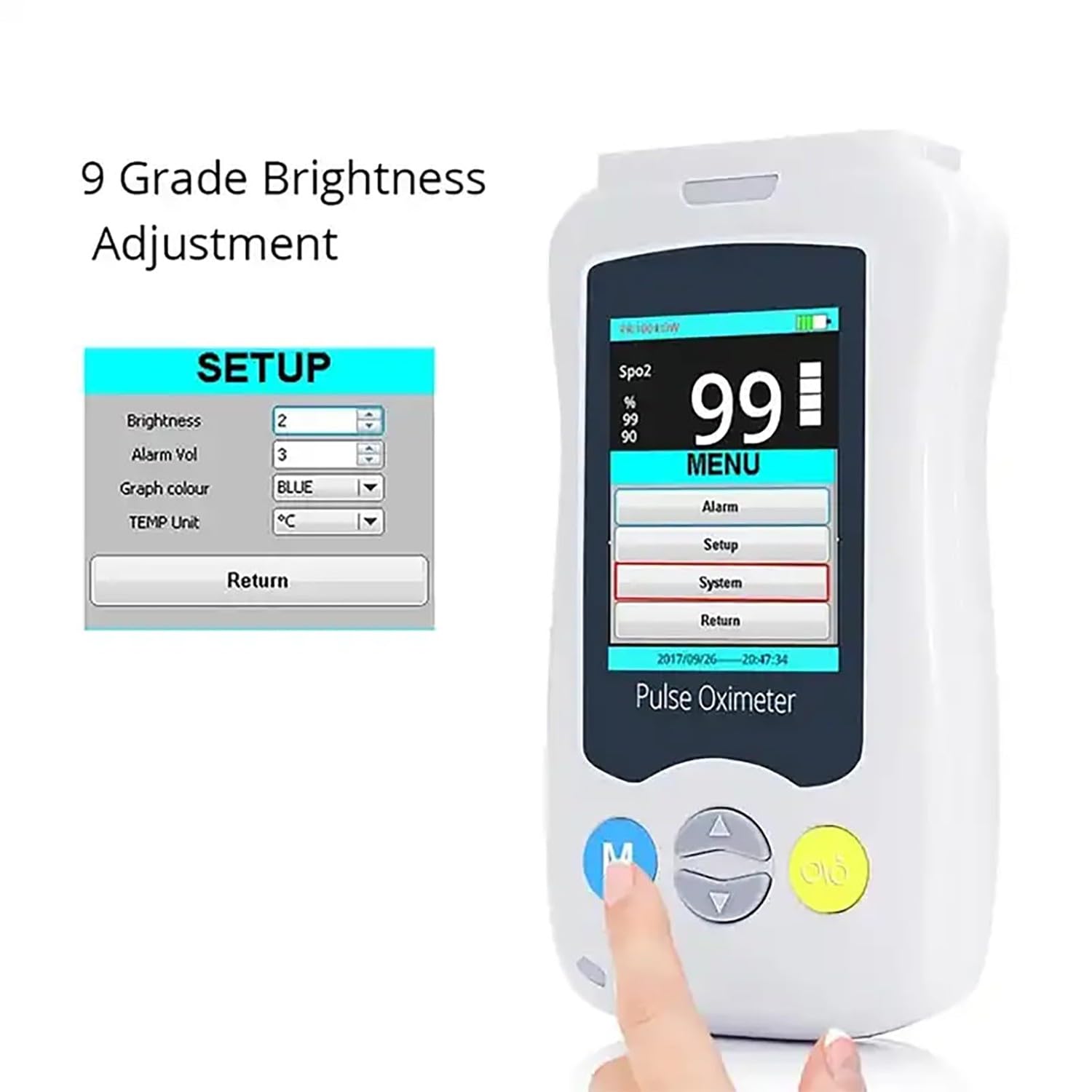 Pulsossimetro Da Dito Saturimetro Misurazione Precisa Della Saturazione Di Ossigeno Nel Sangue Con LED Display Ossimetro Da Dito Professionale Misuratore Battiti Cardiaci