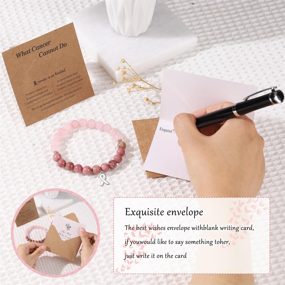 Cancer Care Gifts for women,Natural Stone Healing Crystal Bracelets Encouragement Gifts for Women Man Girls Best Friend Sister - Image 5