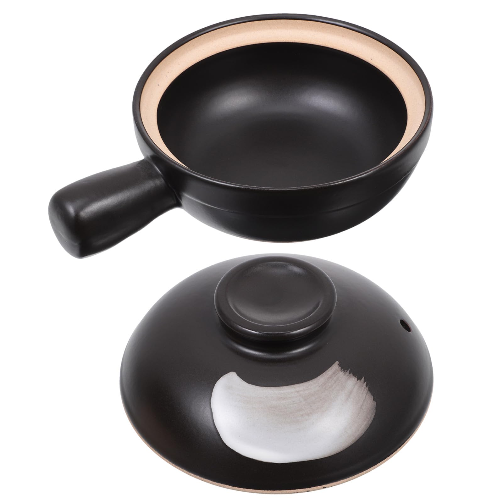 Casserole incassable GARVALON marmite céramique noire poignée unique
