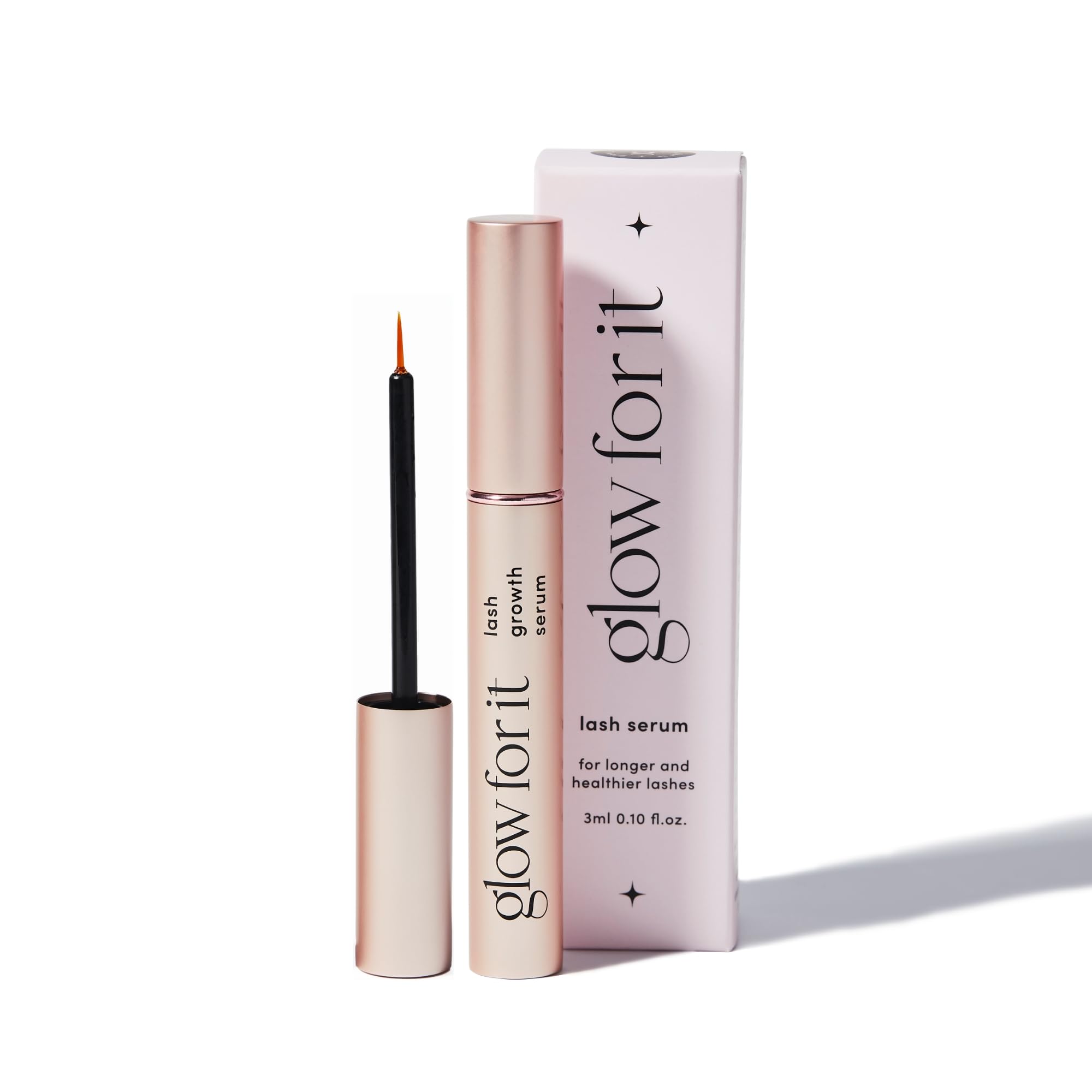 Glow for itLash Growth Serum | Enhances Eyelash Length & Volume | Water Based Serum | Natural & Cruelty-Free Formula with Biotin, Peptides & Natural Extracts | 3ml