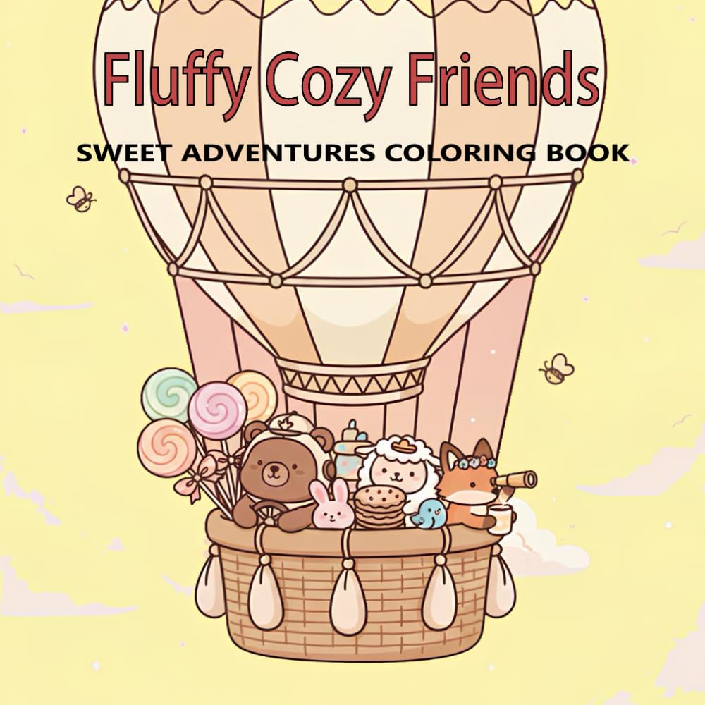 Fluffy Cozy Friends : Cute Animals, Sweet Adventures & Cozy Scenes | Fun and Relaxing Coloring Book