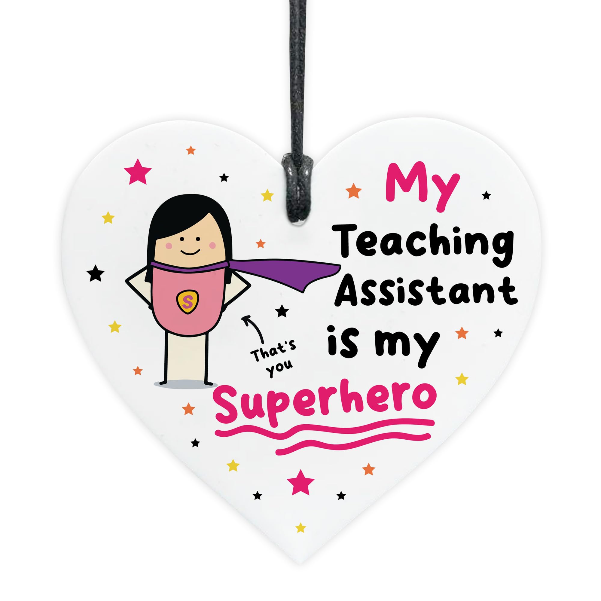 Red Ocean Teaching Assistant Thank You Gifts Hanging Heart Gift For End of Term Leaving School Nursery Gift For TA Teacher Assistant Appreciation