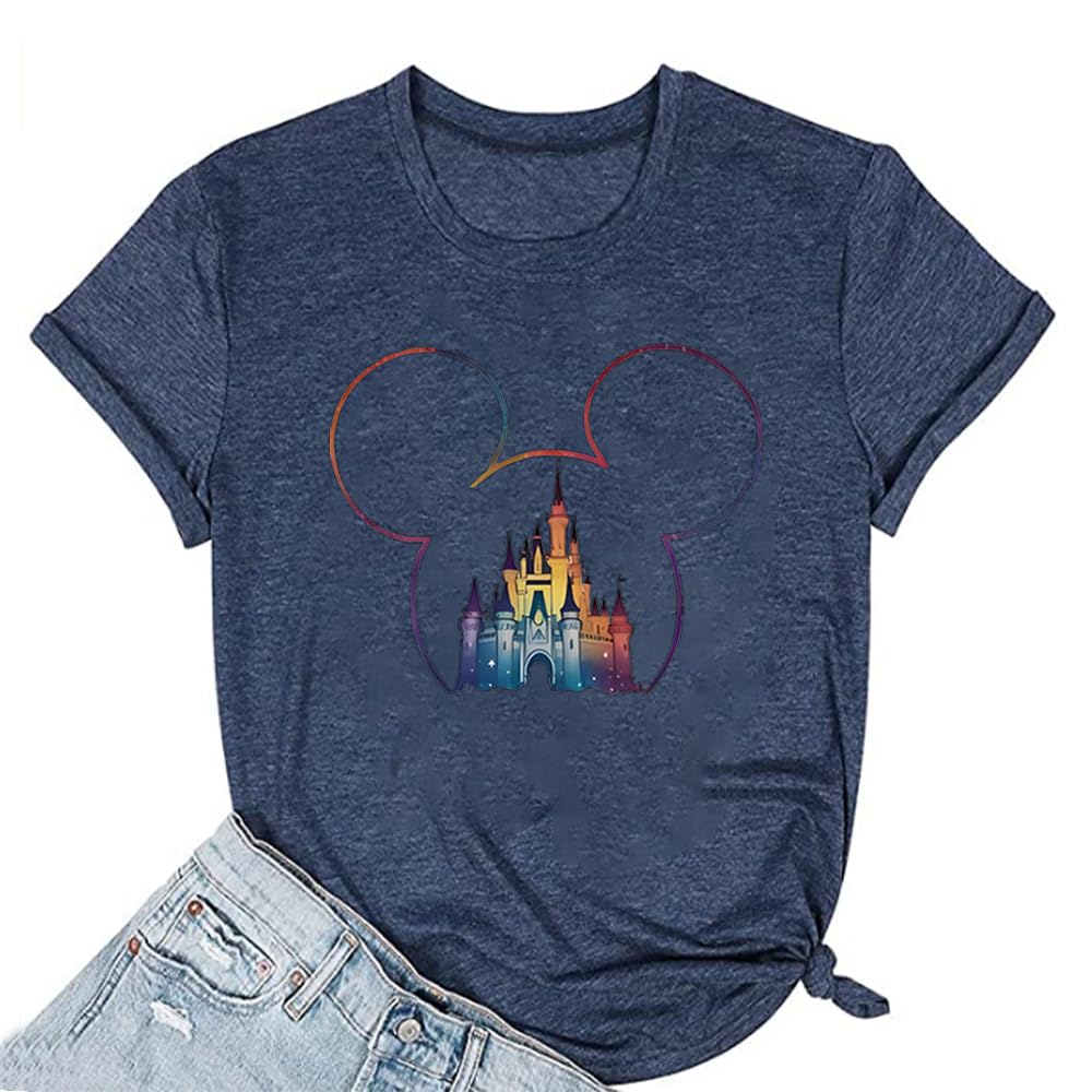 Magical Shirt for Women Magic Kingdom Tshirt Castle Graphic Tee Family Vacation Short Sleeve Tops Summer Casual Tops