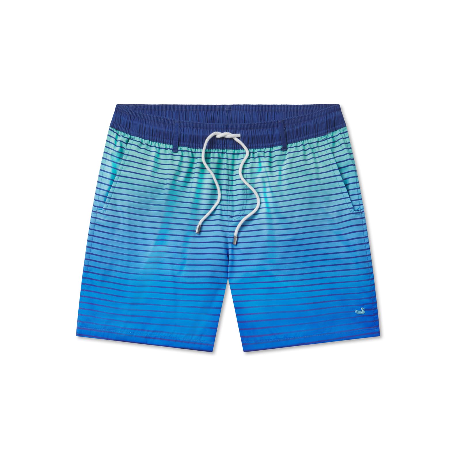 Southern Marsh Youth Harbor Swim Trunks - Faded Lines, Slate & Light Blue, Large