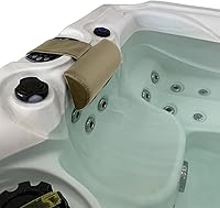 Vista 3 de Almohada de spa universal beige Poolzilla, (1 paquete) hecha de espuma suave para bañeras de hidromasaje al aire libre y tumbonas - Reposacabezas
