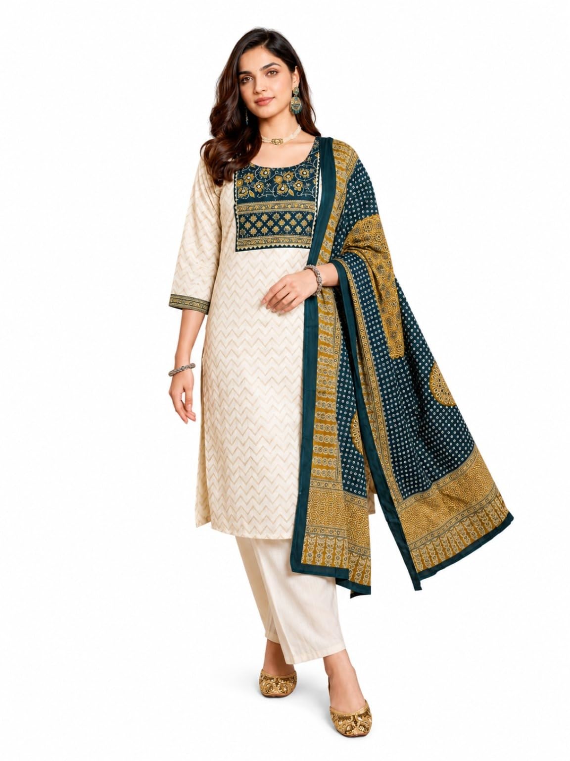 Ethnic cotton suit set with duppata-image-37