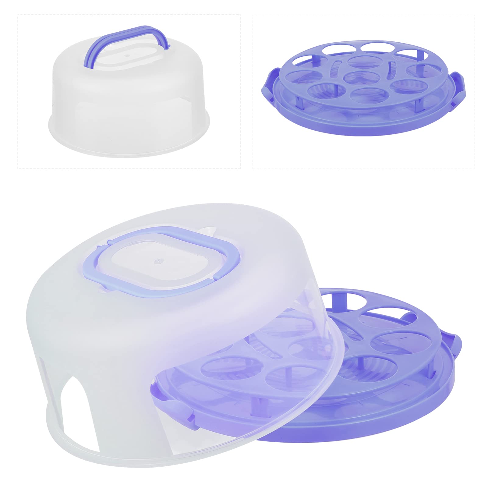 Cabilock 1Pc Portable Cake Box with Handle Reusable Cupcake Container Design for Easy Viewing for Baking Storage and Transport for Parties