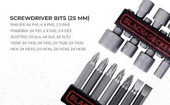 BLACK+DECKER A7104-XJ 56 Pc Magnetic Screw Driving Kit with