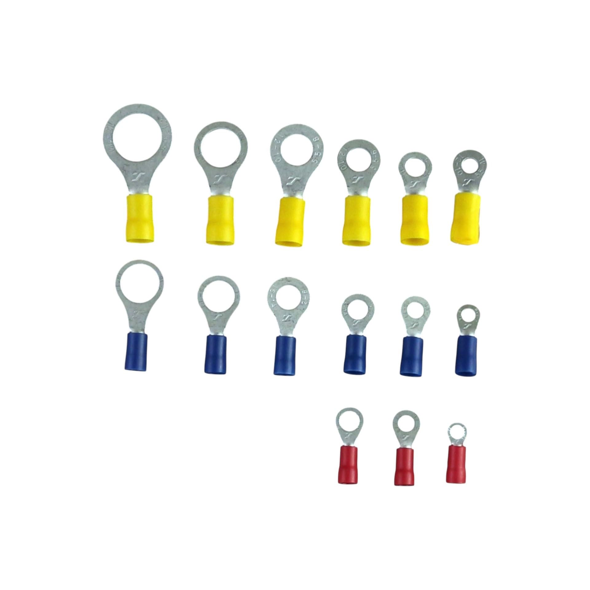 Insulated Vinyl Wire Ring Terminals Tin Copper Core Lot Gauge 16-14 Ga. Stud/Tab Size 1/4" Qty 1,500 Automotive Replacement Part Long-Lasting Wear Resistant Solution Repair Accessory