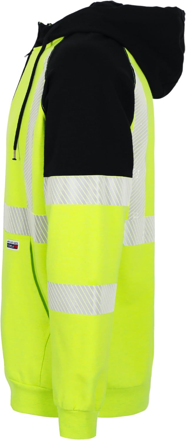 TICOMELA FR Reflective Hoodie for Men,Flame Resistant 7.5oz Lightweight Cotton Sweatshirt–High Visibility Non-Fleece Workwear - Image 5