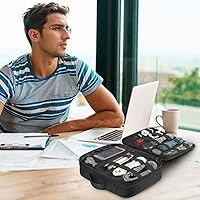 Vista 9 de Matein - Bolsa organizadora de cables, bolsa de almacenamiento de viaje grande y duradera para los accesorios electrónicos de los cables
