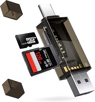 SD Card Reader, QimKero Dual Connector USB 2.0/USB-C Memory CardReader Adapter, [Card not Included], Compatible for SD/Micro SD/SDHC/SDXC/MMC, MacBook Pro/Air, Chromebook Galaxy S21, S22/ iPhone 15