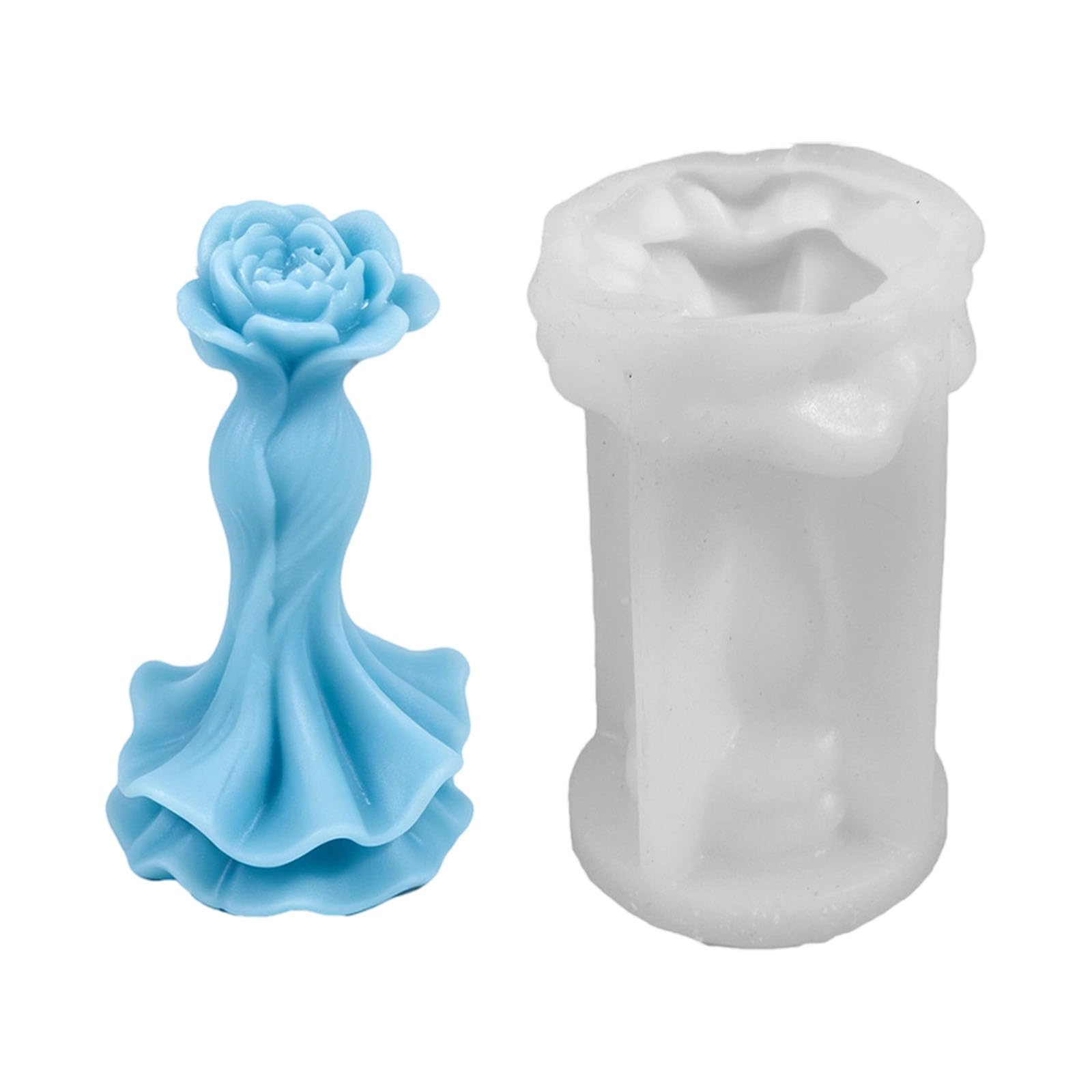 CAZSTYK Dress Silicone Multipurpose Silicone Baking Tool for Soap Chocolate Wedding Decoration Blossomy Candlewax Cast