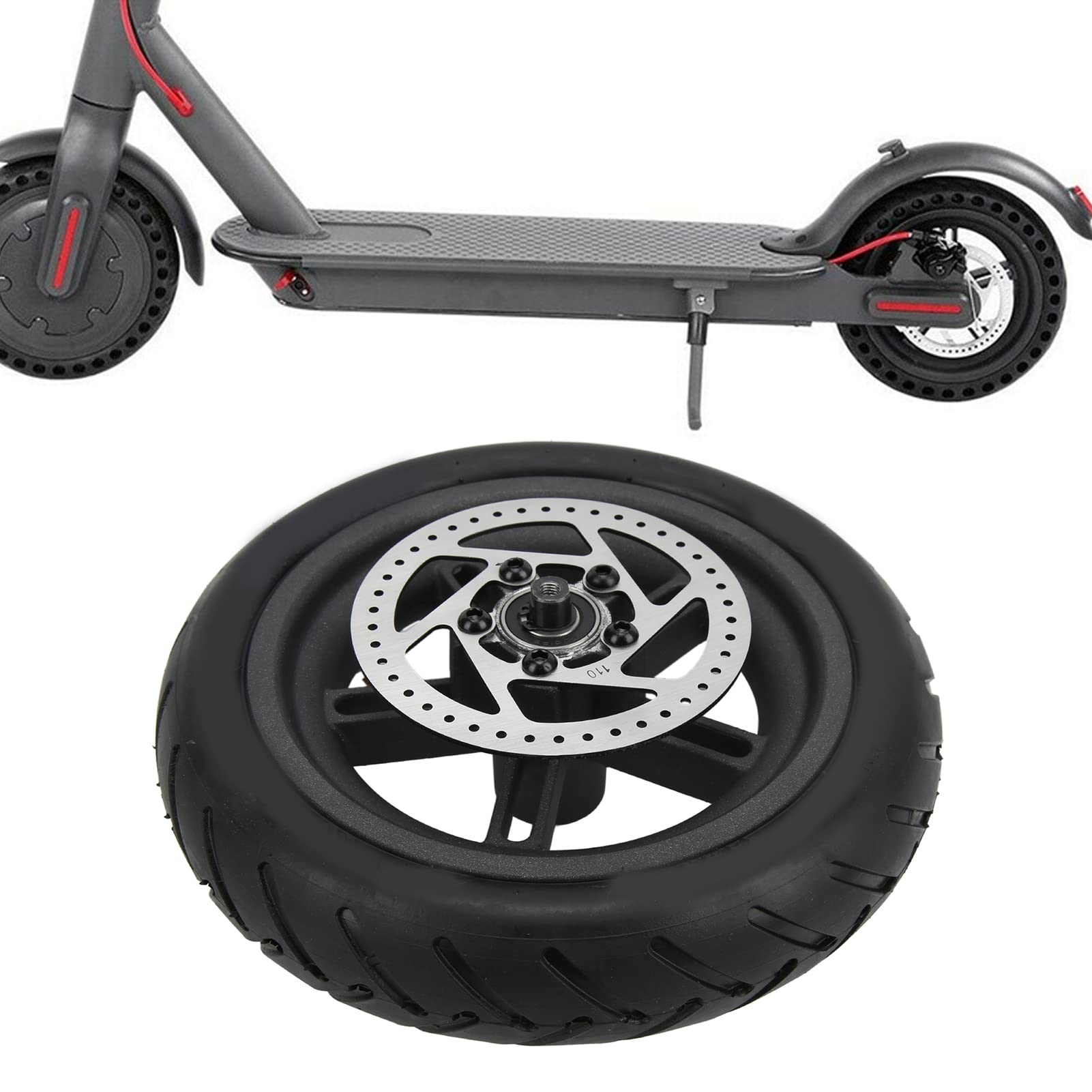 BuyWeek Roue Arrière de Trottinette Électrique avec Frein à Disque 110 mm pour Xiaomi M365/1S/Lite, Pneu Pneumatique de Roues de Rechange de Scooter Électrique de 8,5 Pouces