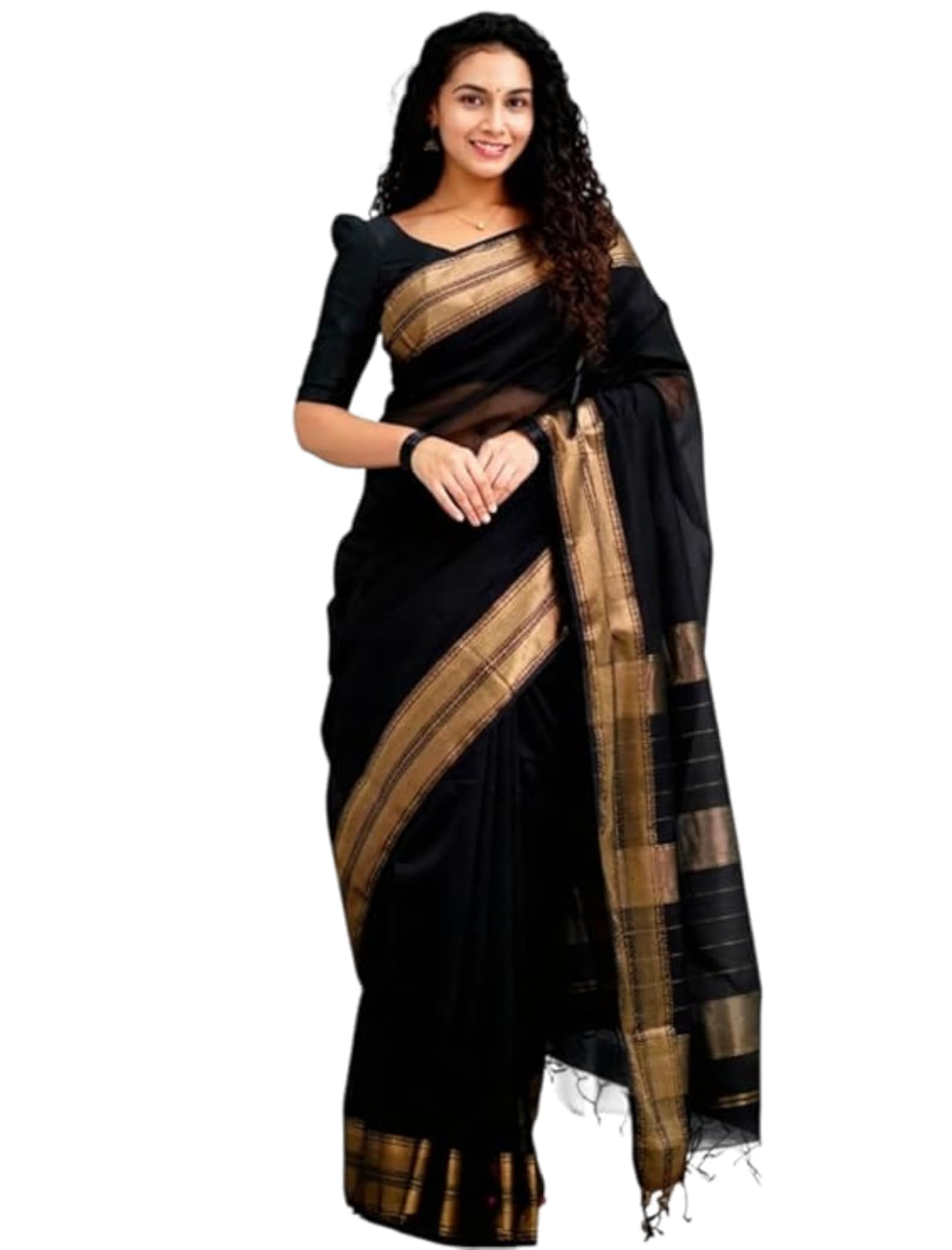 women elegence Women’s Soft Silk Saree with Zari Border | Elegant Traditional Saree with Unstitched Blouse Piece-picture-24
