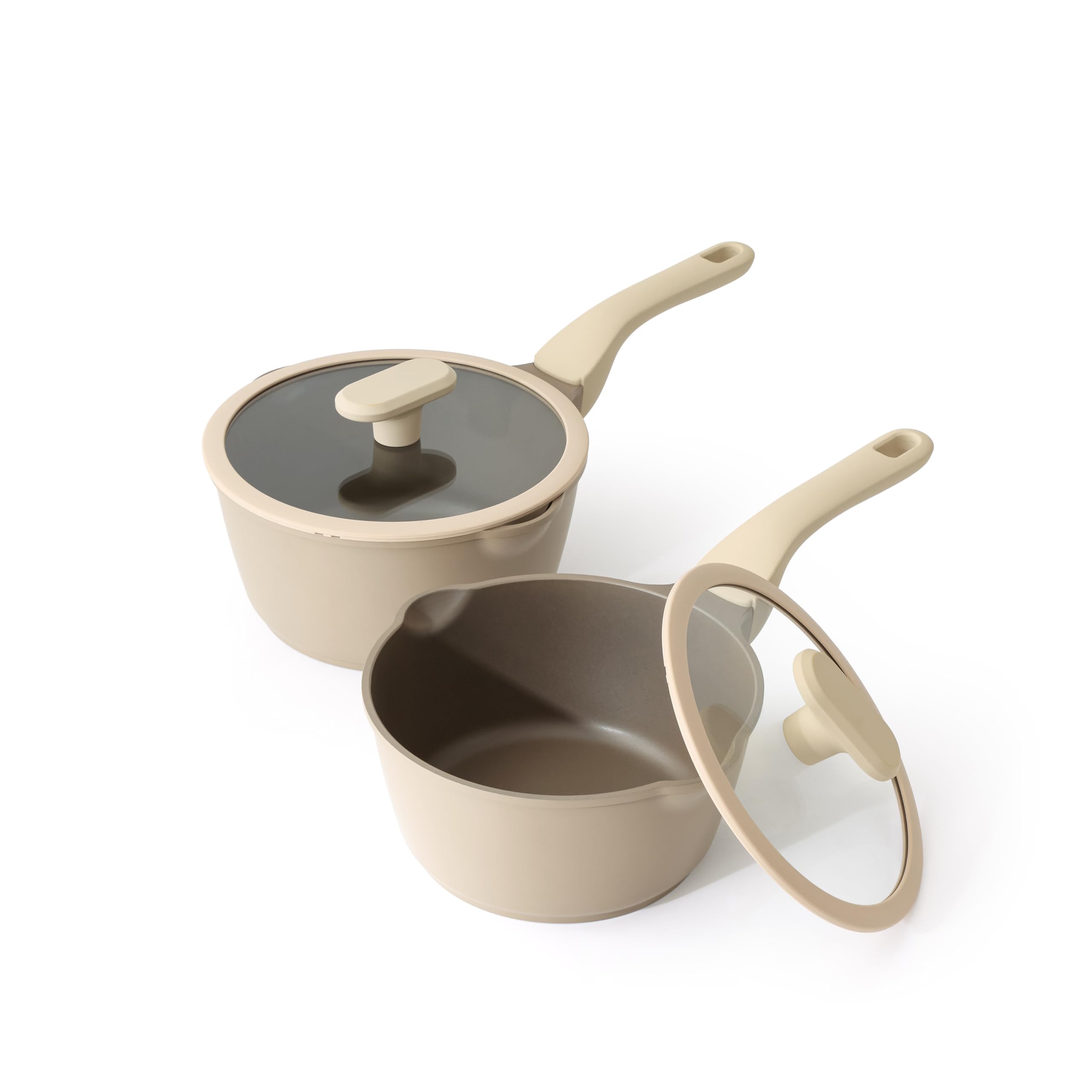 PRICUSIS Nonstick Saucepan Set 2QT + 2.7QT