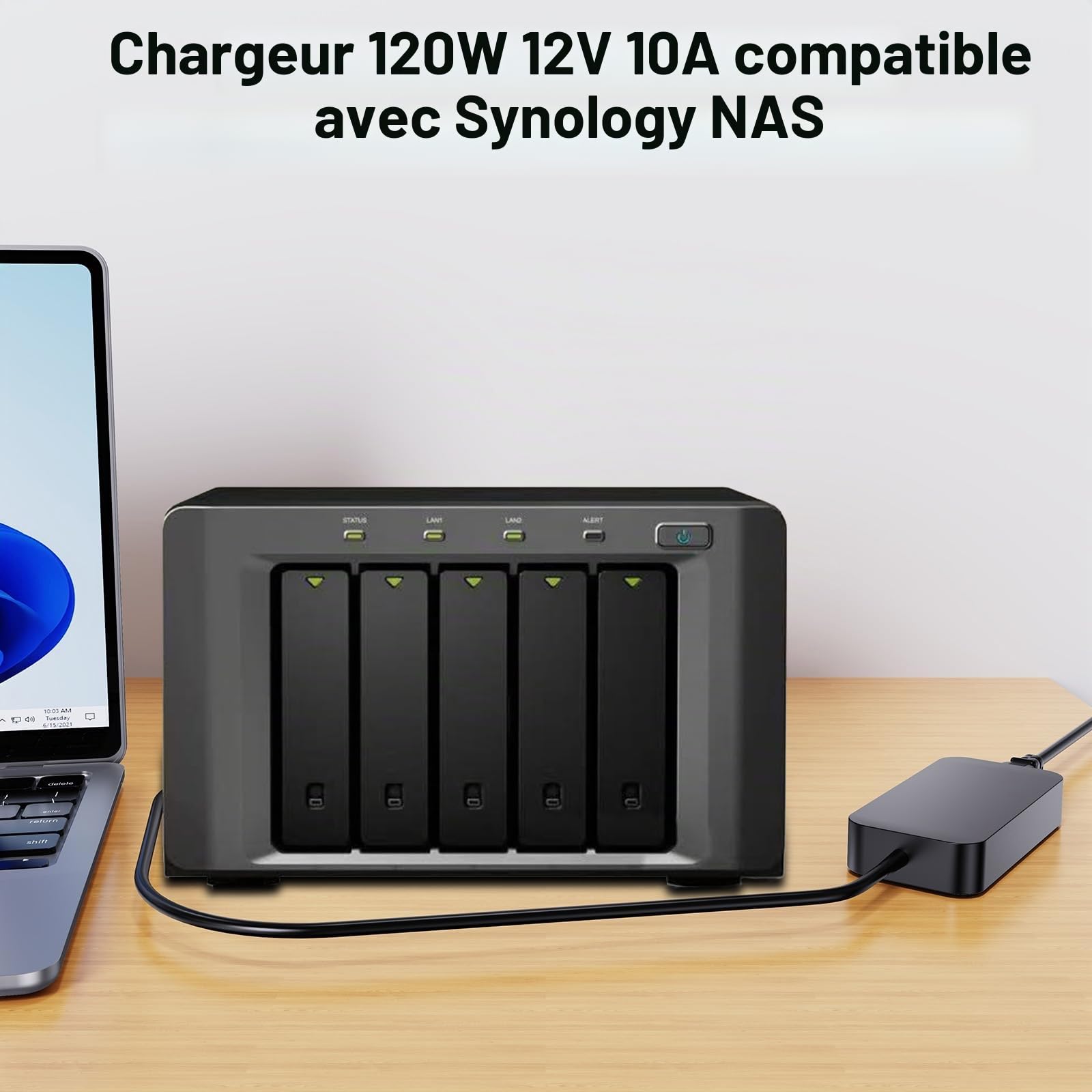 120W Chargeur pour Synology NAS DS1522+ DS1520+ DS1019+ DS923+ DS920+