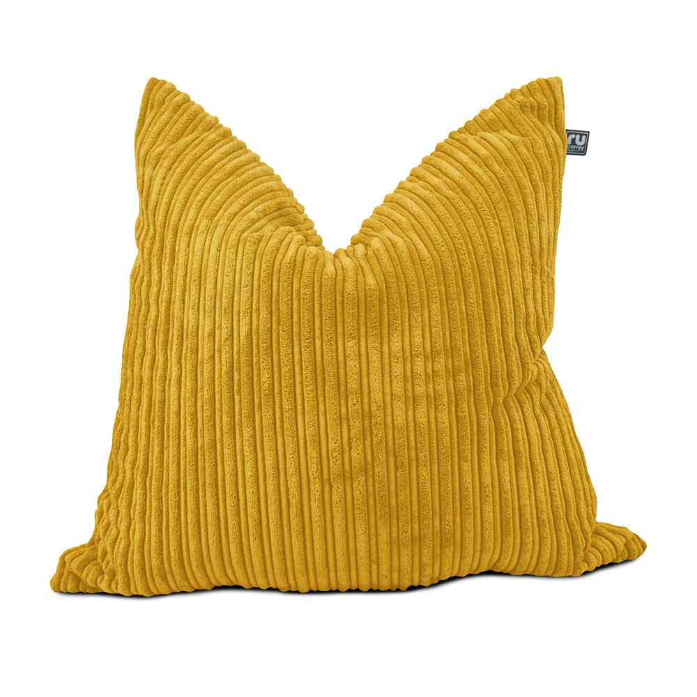 rucomfy Beanbags Floor Cushion - Jumbo Cord Mustard Yellow - Polyester - 68x68cm