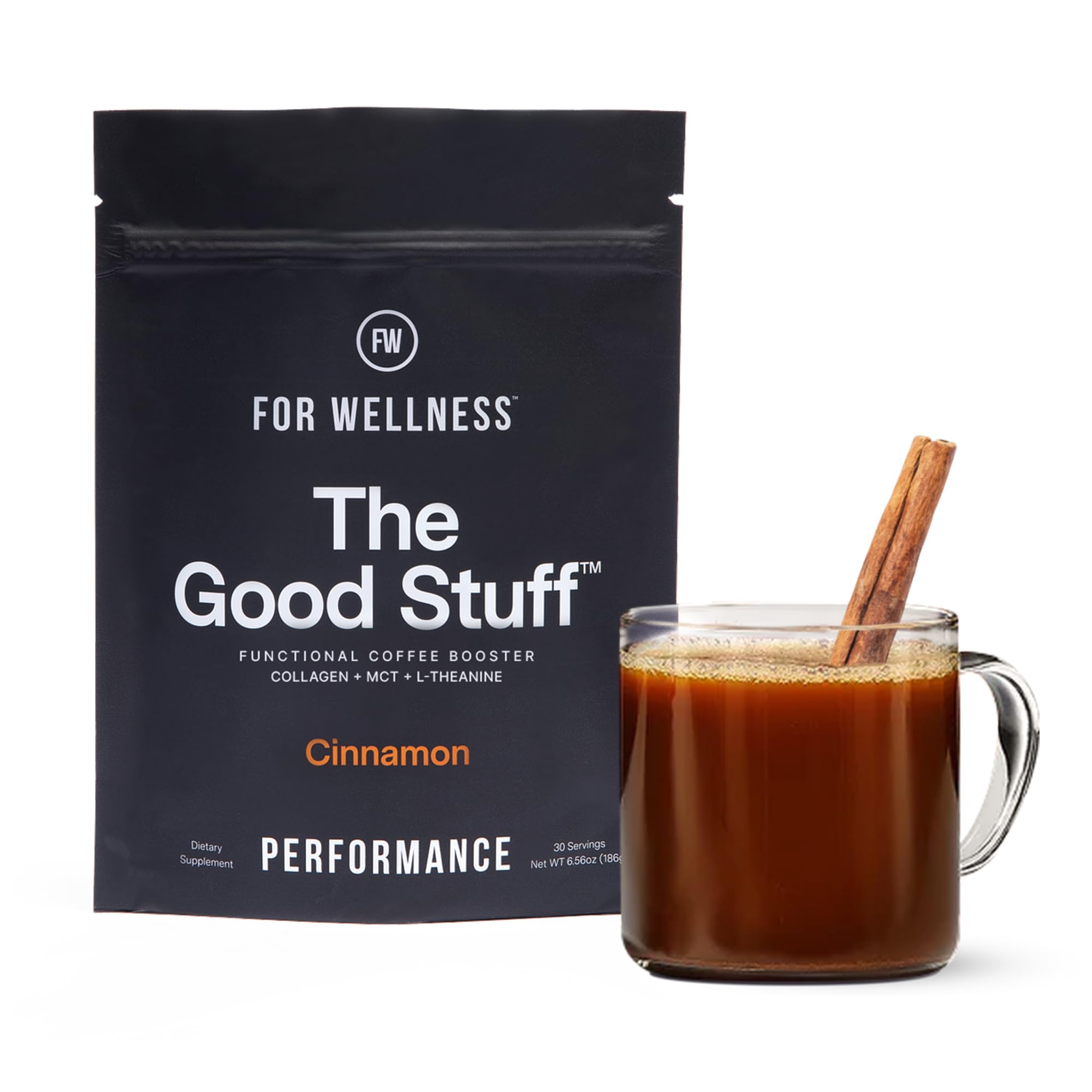 For Wellness The Good Stuff Performance – Coffee Booster | Collagen + MCT Powder Supplement with L-Theanine and Antioxidants for Jitter-Free Energy & Stamina | Non-Dairy, Keto-Friendly, 30 Servings