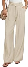 GRACE KARIN Linen Pants Women, Wide Leg High Waisted Palazzo Trousers with Pockets, Business Casual Outfits