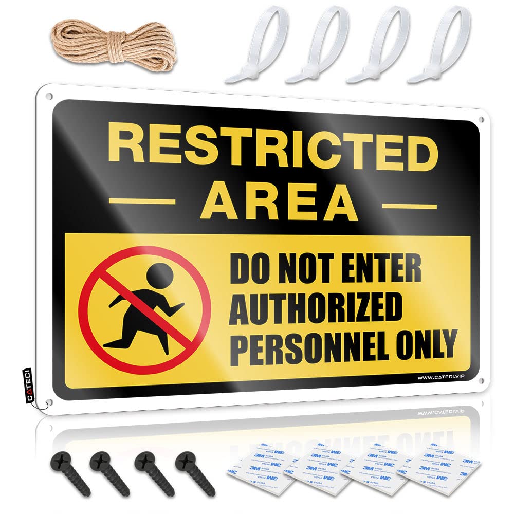 Man Cave Sign Metal Sign Restricted Area Sign, Do Not Enter, Authorized Personnel Only Tin Metal Signs For Home Decor Things For Boys Room(30X40CM)