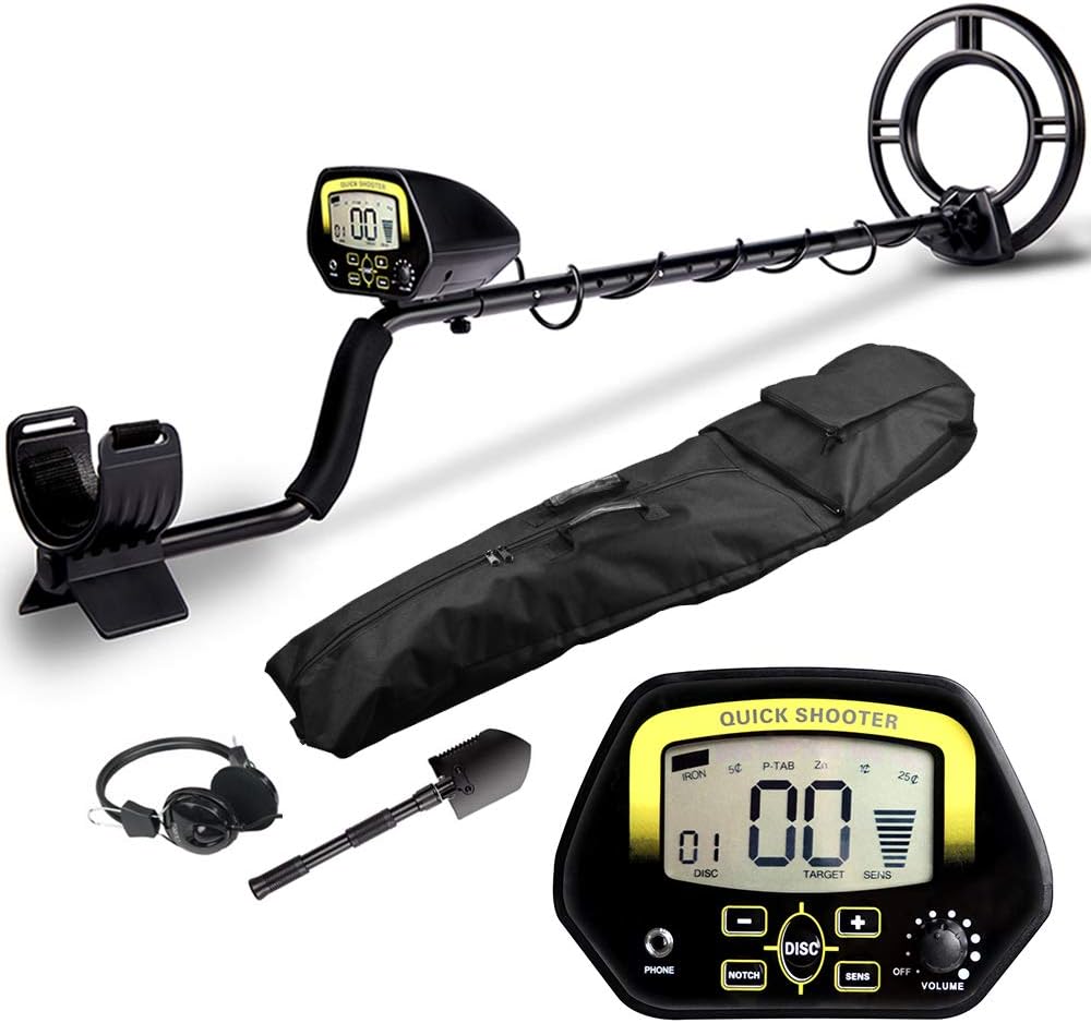 AMYSPORTS Adjustable Sensitivity Metal Detector Adults Accuracy Gold Metal Detector Professional Treasure Coin Detector Waterproof 10" Search Coil MD3030