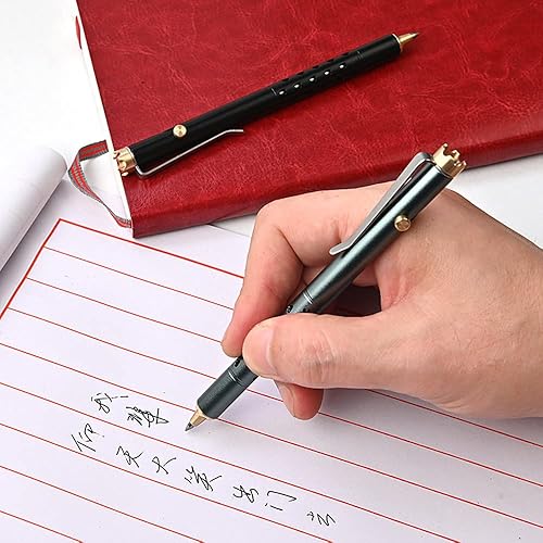 Miniatura 5 de Bolígrafo de acción de perno de aleación de aluminio, con bolígrafo distintivo de perno de corona de latón, compatible con repuestos de gel Parker