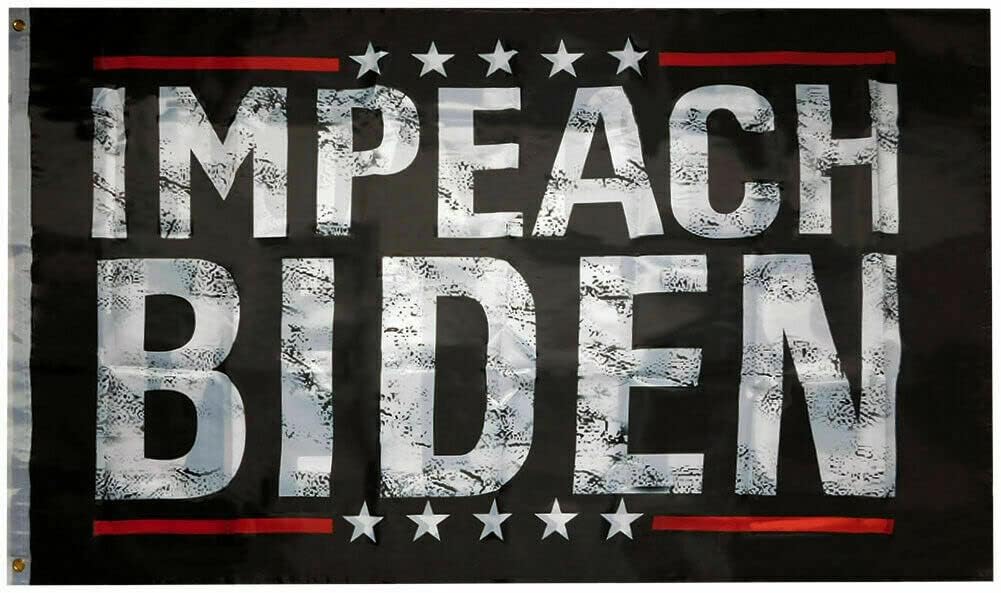 6X10 FT Impeach Biden Black Premium Quality Woven Poly Nylon HUGE Flag Banner, Premium quality, Heavy duty, Fade resistant, Flag/banner
