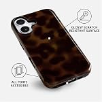 NITITOP Compatible with iPhone 16 Case Magnetic Compatible with MagSafe Cute Leopard Amber Aesthetic Tortoise Design for Women Men Girls Soft TPU Shockproof Protective Cover - Brown