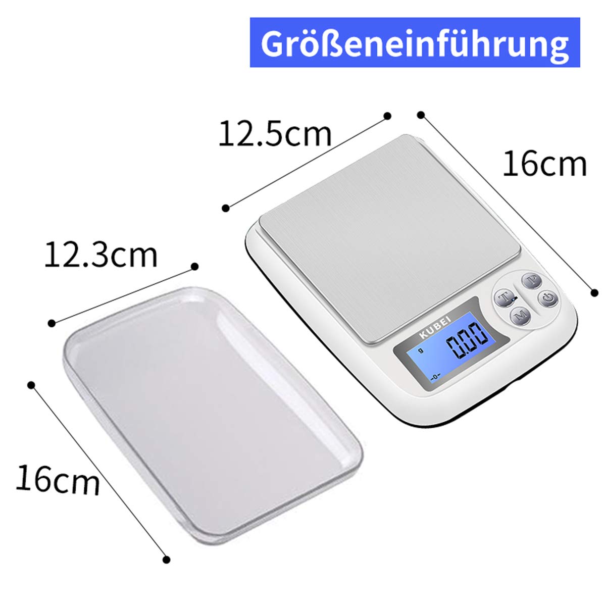 Feinwaage 1kg/0.01g USB Aufladen Digitale Küchenwaage,Hochpräzise Grammwaage Digitalwaage Briefwaage Haushaltswaage Edelstahl Wiegefläche,Perfekt um Schmuck, Münzen, Puder