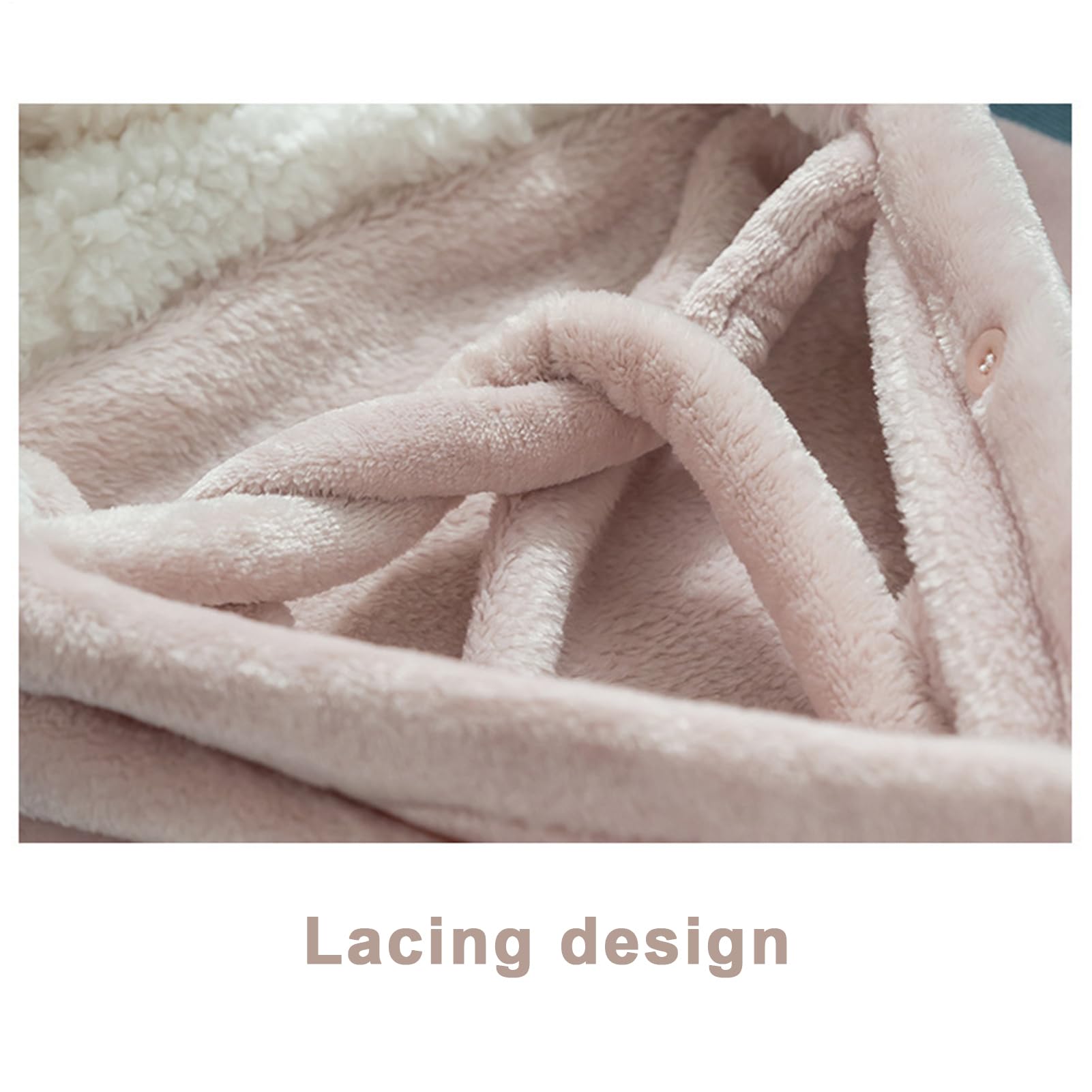 Coperta creativa con cappuccio a forma di coniglio, mantello in caldo pile, morbido e accogliente, comodo copriorecchie di animale, comodo per compleanno, sicuro da indossare per donne, bambini