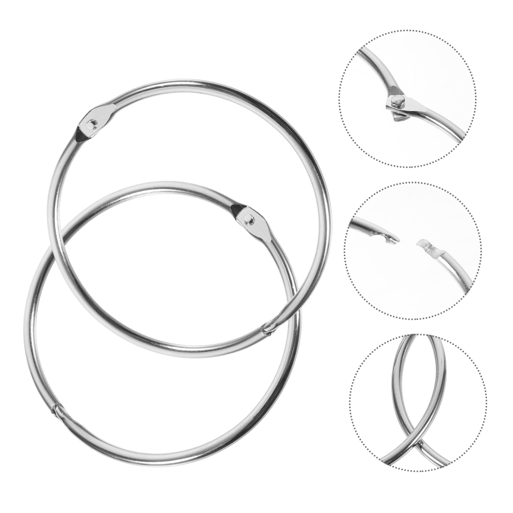 NUOBESTY 60 Stk Schnallen für lose Blattbinder sprengring bastelringe schlüsselanhänger ringe selber machen Schlüsselring-Clips bastelset hängende Schlüsselanhänger Karteikartenringe Eisen
