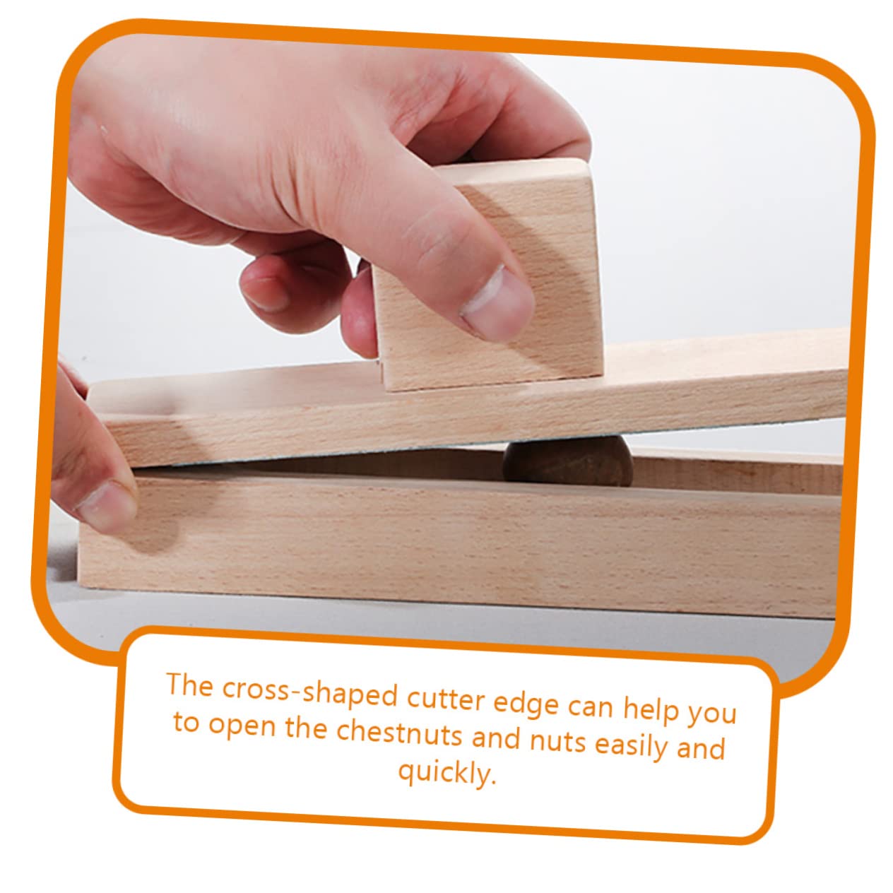 CLISPEED Wooden Chestnut Cross Opener Tool Practical Chestnut Cutter for Easy Shell Removal Ergonomic Design Lightweight Portable for Home Kitchen Use