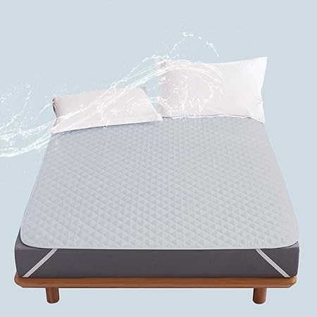 Amazon 完全防水 ベッドパッド 快適敷きパッド 完全防水加工 オールシーズンで使える ベッドシーツ ベッドマット 抗菌 防臭 防ダニ ホテル仕様 グレー ダブル 140x0cm ベッドパッド 敷きパッド オンライン通販