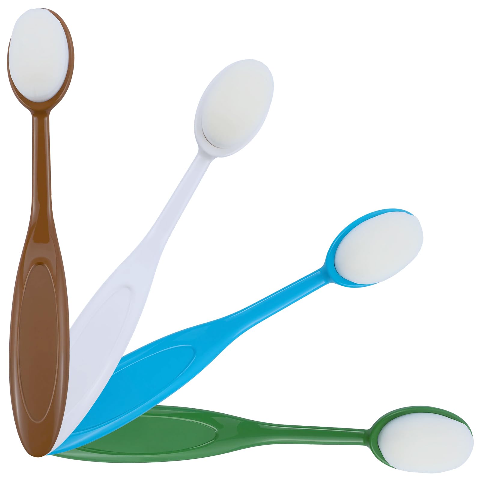 Restalladnwest Green, White, Brown, Blue Blending Brushes For Crafts, 4 Pcs Ink Blending Brushes Set Colorful Painting Brushes Background Stencil Brushes Painting Tool For Paper Crafter Cardmaking Stamp Scrapbooking