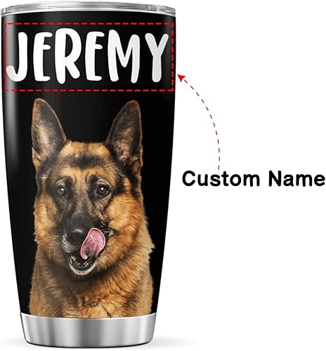 Miniatura 2 de CUBICER Vaso de café personalizado de pastor alemán, taza aislada con tapa, regalos de Navidad para amantes de los perros, mujeres, hombres, vasos