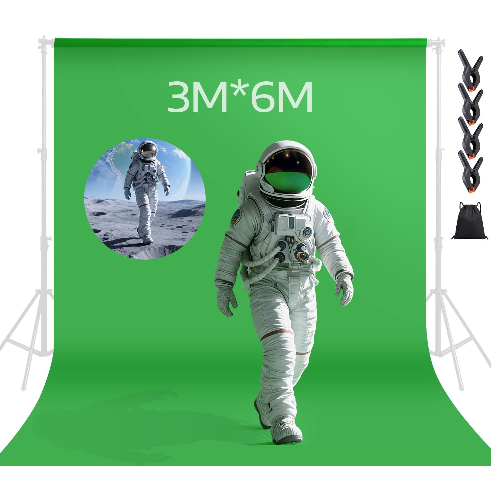 toile de fond vert 3x6m chromakey