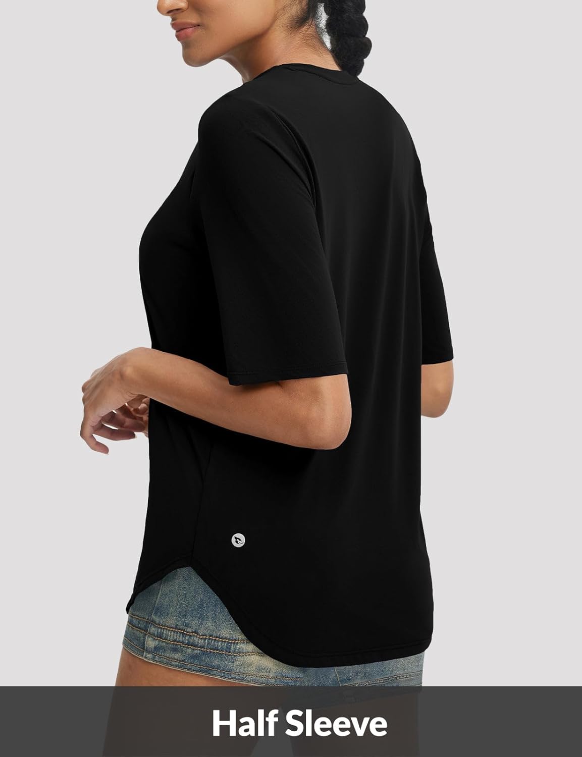 BALEAF Womens Half Sleeve Athletic Shirts V Neck Elbow Short Sleeve Workout Tops UPF 50+ Sun Protection UV Yoga Running - Image 3