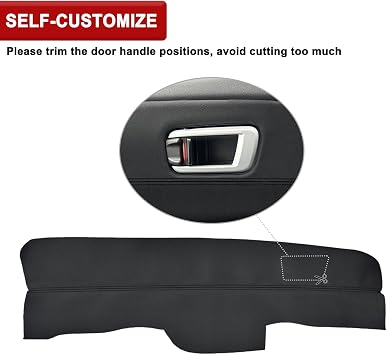Front Door Panel Insert Cover Replacement for Honda Pilot 2009 2010 2011 2012 2013 2014 2015, Left and Right Side, Vinyl Leather Upholstery, Anti-scratch, Black