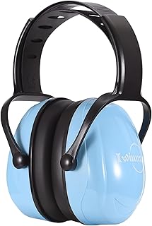 Kids Noise Cancelling Headphones for Autism & Sensory Needs, Adjustable Safety Ear Muffs for Toddlers & Children - Hearing Protection for Concerts, Fireworks, School - Blue