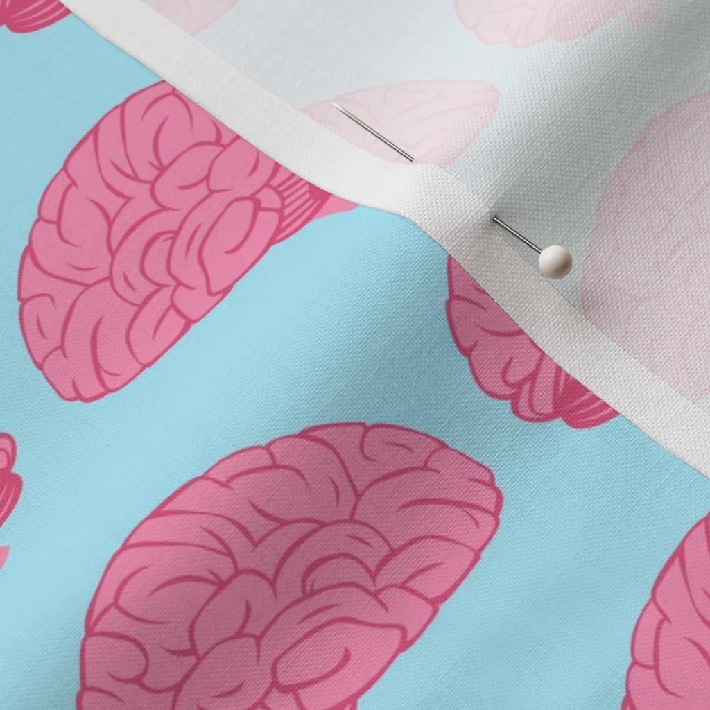 Spoonflower Fabric - Brains Stem Doctor Medical Science Nerd Geek Brain Medicine Scrubs Printed on Petal Signature Cotton Fabric by The Yard - Sewing Quilting Apparel Crafts Decor