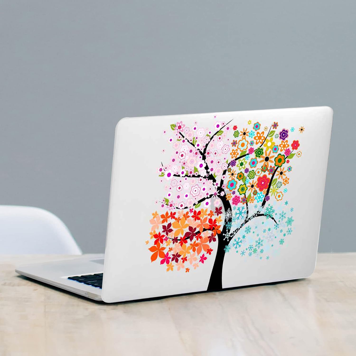 Custodia Compatibile con Nuovo Macbook Air 13 pollici 2020 2019 2018 con display Retina e Touch ID A1932 A2179 A2337 M1, Case Rigida Protettivo Plastica Copertina & Tastiera Cover, Albero colorato