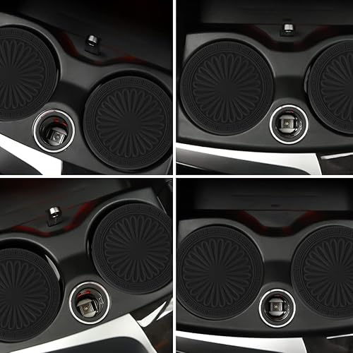 Miniatura 6 de zipelo Paquete de 4 portavasos para automóvil, asiento de vehículos de 2.75 pulgadas, patrón de flores antideslizantes incrustado en la decoración,