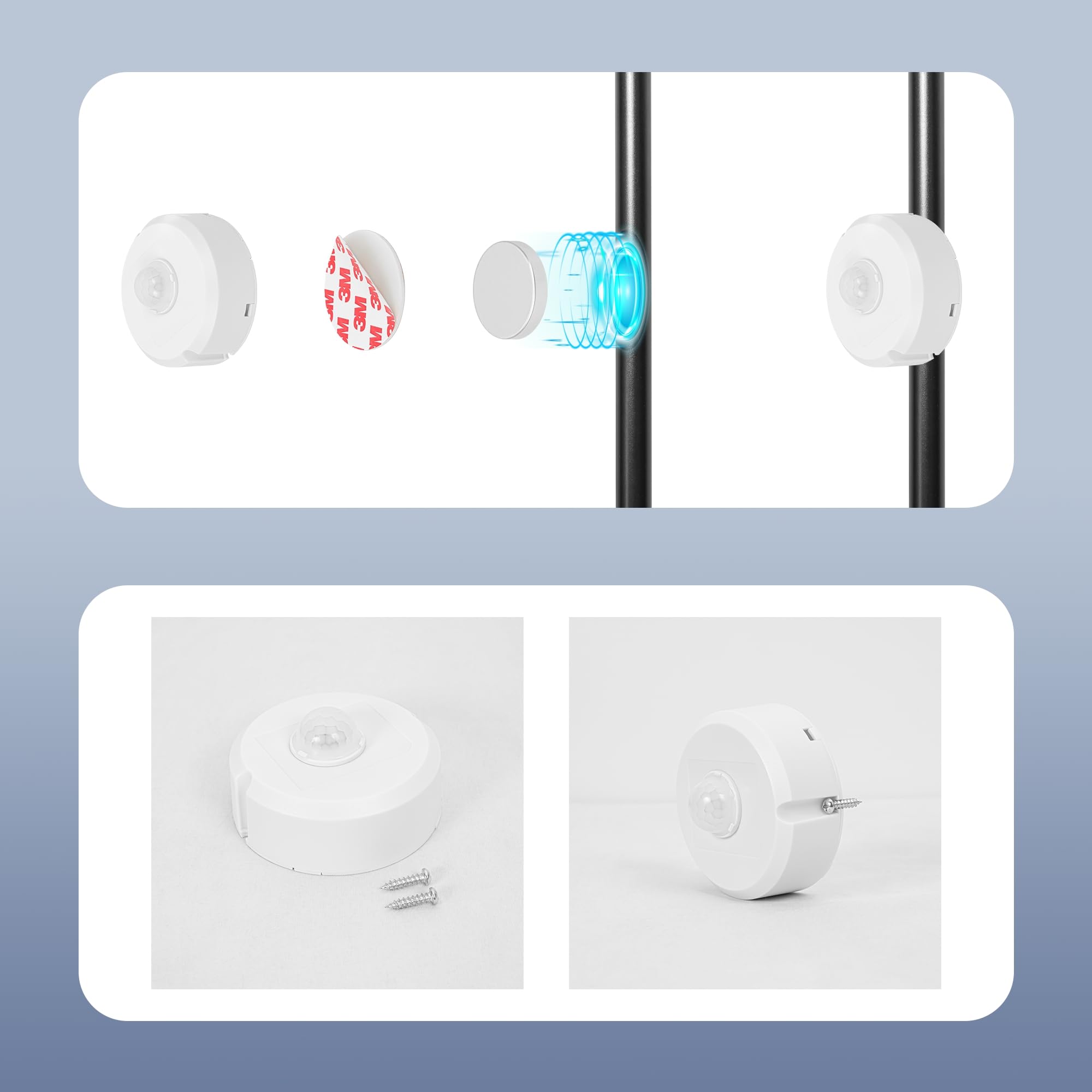 Akku Wandleuchte Innen mit E27-Fassung, Kabellose Wandleuchte, LED Wandlampe mit Bewegungsmelder Batterie Wand Lampe, 3000K Warmweiß für Schlafzimmer Treppe B0090
